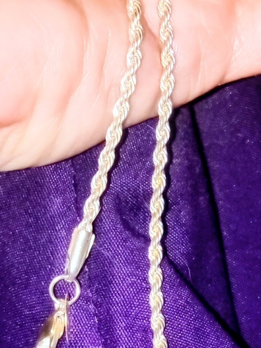 Sterling Silver 925 Rope Chain Necklace - Women Jewelry